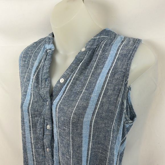 Anthropologie‎ Drew Henley Striped Tie Wrap Sleeveless Mini Dress Size S - Picture 6 of 10